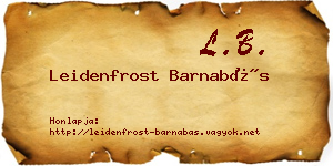 Leidenfrost Barnabás névjegykártya